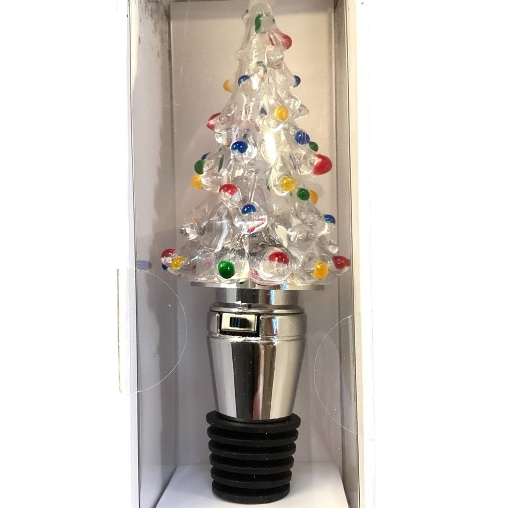 Oliver Smith & Co‎ Light Up Wine Stopper Christmas Tree, New in Package